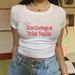 Qi Duo European And American Retro Crop Top Hot Girl Pure Desire Style Y2K Summer New Round Neck Fashion Printed T-Shirt_ecoleips.com