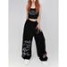 Aria Basics American Street Hip-hop Sports Pants Women, High-waisted, Loose, Wide-leg, Casual Jazz Trousers, New Popular Style For_ecoleips.com