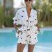 Women's Clothing Spring And Summer New Polka Dot Linen Print Shorts Suit INS Vacation Loose Two Piece Suit For Women_ecoleips.com
