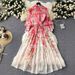 Elegant Floral Print Dress -Inspired Long Sleeve Wrap Dress (S-XXL, Chiffon, A-Line Silhouette)_ecoleips.com