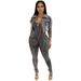 Women's Clothing Acid Washed Fried Color Distressed Jumpsuit Two Piece Casual Suit_ecoleips.com