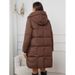 Women's Oversized Hooded Parka Coat – Thicken Winter Jacket With Pockets, Long Sleeve, Zip Front, Casual Outerwear (Black/Red/Khaki/Brown/Cream)_ecoleips.com