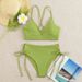 Women's Clothing Low Neck Bikini Swimsuit Sexy High Waist Triangle Hot Spring Split Swimsuit_ecoleips.com