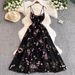 Elegant Floral Print Midi Dress for Women Summer 2025 Style Fashionable Full Skirt Sophisticated Youthful And Flattering_ecoleips.com