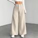 Women's High-Waisted Corduroy Pants Casual Loose Slimming Wide Leg Trousers_ecoleips.com