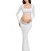 Women's Clothing Elastic Maternity Dress Fishtail Skirt Backless Belly Mopping Skirt_ecoleips.com
