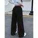 Women's Clothing Wide Leg Casual Pants Loose And Slim Drapey And Versatile Wide Leg Long Pants Spot Delivery_ecoleips.com
