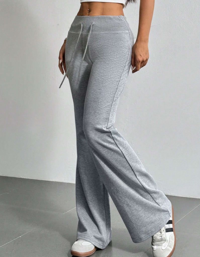 Autumn And Winter New Solid Color Drawstring Women's Bell-bottoms Casual Fashion Dressing_ecoleips.com