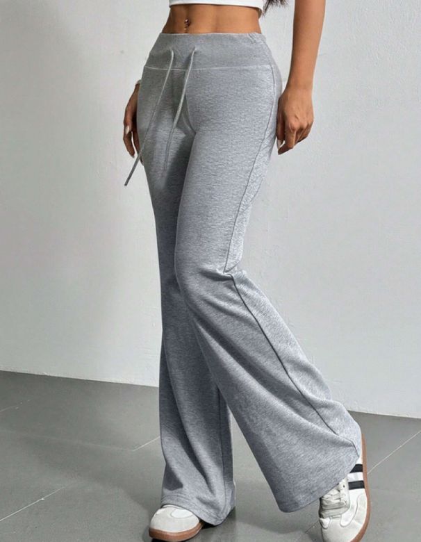 Autumn And Winter New Solid Color Drawstring Women's Bell-bottoms Casual Fashion Dressing_ecoleips.com