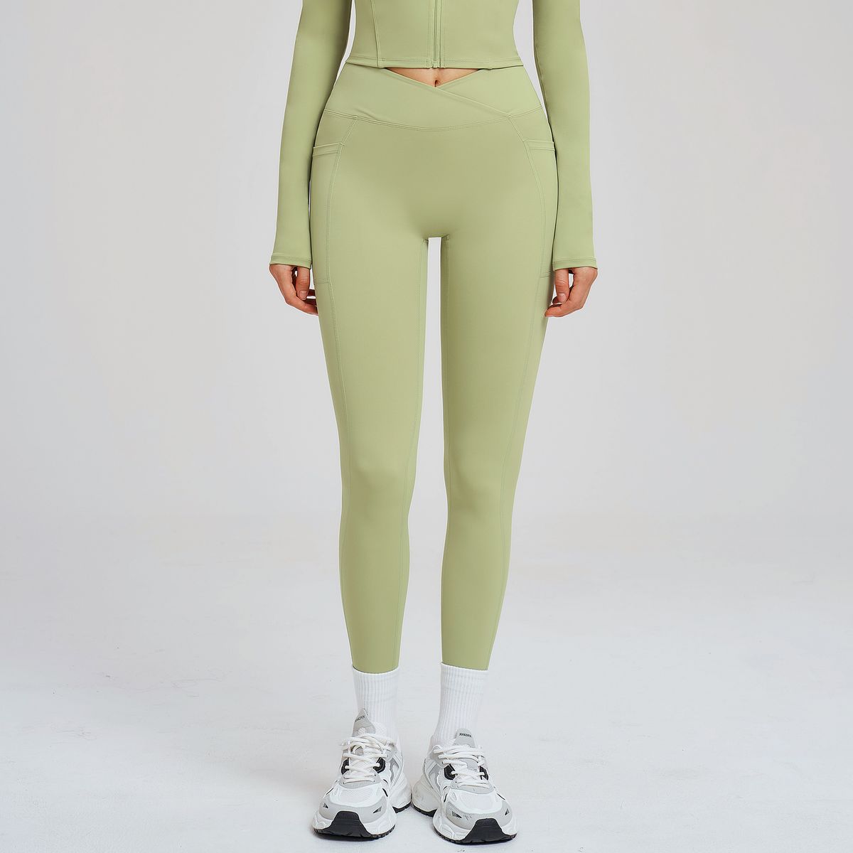 Women's Clothing High Waist Yoga Pants For Women Nude Feel Fitness Sports Running Tights Cross Waist Outdoor_ecoleips.com