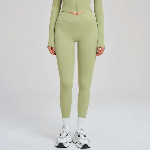 Women's Clothing High Waist Yoga Pants For Women Nude Feel Fitness Sports Running Tights Cross Waist Outdoor_ecoleips.com