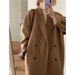 Women's Wool Coat Winter Long Trench Coat Loose Fit Casual Elegant Office Wear Double Breasted Button Slim Fit Overcoat_ecoleips.com