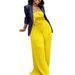 Women's Clothing New Fashion Sexy Tag Big Flower Solid Color Pleated Jumpsuit_ecoleips.com