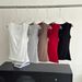 9914#10A Antibacterial Rayon Wide-Shoulder Strap Tank Women, Summer Slim Fit Versatile Top For Concealing Side Breast,_ecoleips.com