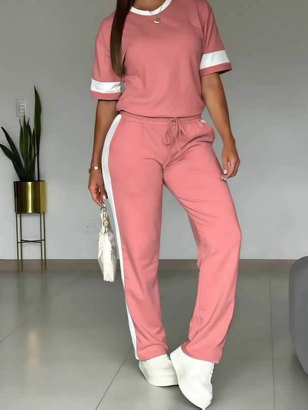 "Women's Casual Sporty Lounge Set - Stylish & Comfortable Two-Piece Outfit For Yoga, Running & Everyday Wear"_ecoleips.com
