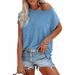 Women’s Batwing Sleeve Top – Off-Shoulder Cotton Blend Tee (7 Colors) | S-5XL | Soft & Breathable_ecoleips.com