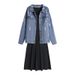 Women's Clothing Denim Jacket Knitted Dress Two Piece Suit Fat Mm Casual Winter Style_ecoleips.com