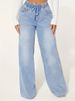 K Women's Denim High Waisted Slimming Drawstring Loose Wide Leg Pants Are Fashionable_ecoleips.com