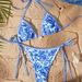 Women's Clothing Women's Style Swimsuit Blue White Porcelain Print Backless Halter Neck Bikini Three Piece Sexy_ecoleips.com
