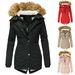 Women's Winter Hooded Zip-Up Coat With Faux Fur Trim – Slim Fit Long Sleeve Jacket In 4 Colors (S-XXXL) – Elegant & Warm Outerwear_ecoleips.com