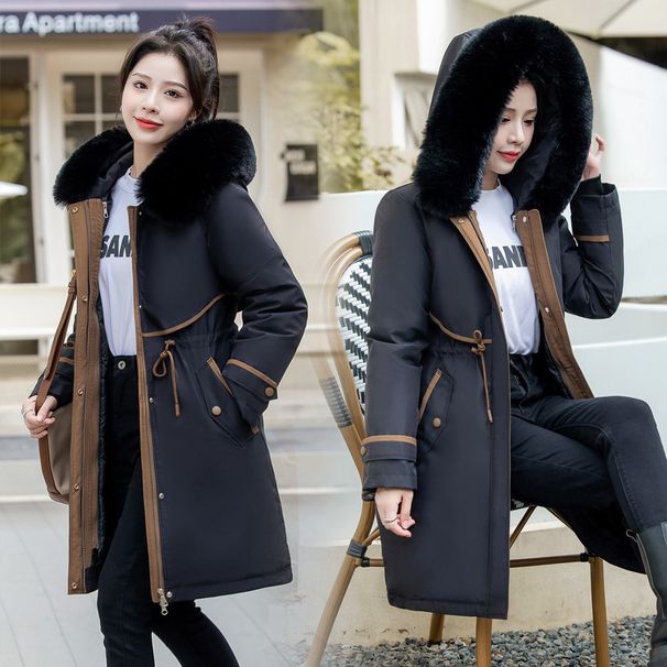 Women's Winter Parka Coat With Detachable Inner Lining, Thickened Warm Jacket, Slim Waist Design, Plus Size Available In Multiple Colors_ecoleips.com