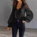 Elegant Lace-Paneled Puff Sleeve Blouse With Pleated Detailing – Ballet-Inspired Women's Top For Casual & Formal Wear_ecoleips.com