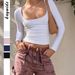 Y2K Stretch Long-Sleeve T-Shirt For Women – Rayon U-Neck Slim Fit Layering Tee_ecoleips.com