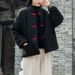 girl Chinese Retro Button Jacket Stand Collar Short Women Winter Padded Thick Zen Style Warm Tea Clothing Cotton Coat_ecoleips.com