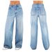 Women's Clothing Women's Jeans Loose Casual Light Colored Washed Trousers_ecoleips.com