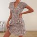 Women Stylish Beachwear Dress Loose‑Fit Silhouette With V‑Neck & Bohemian Vacation Print_ecoleips.com