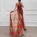 Women's Clothing Chiffon Printed Split Dress INS Leisure Party Long Dress_ecoleips.com