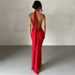 Summer Sexy Backless Halter Neck Evening Dress For Women Hip Covering Slim Fit_ecoleips.com