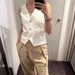 Women's Clothing Spring New Short Sleeved Casual Version Knitted Sleeveless V Neck Inner Wear Can Be Worn Outside Vest_ecoleips.com