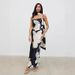 Spring/Summer Fashion Women's Halter Neck Slouch Satin Floral Print Bodycon Dress Long Skirt Style_ecoleips.com
