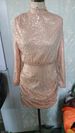 2025 New Sequin Sexy Long Sleeve Beaded Elegant Stand Collar Bodycon Dress Gown_ecoleips.com