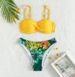 Women's Clothing Split Gathered Hard Pack Color Matching Sexy Bikini_ecoleips.com