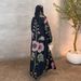Elegant Printed Robe - Long Sleeve Flowy Abaya With Traditional Floral Design, Sizes S-XXL_ecoleips.com