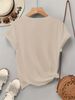 Women's Summer Casual Lavender Floral Print T-Shirt - Korean-Inspired Round Neck Short Sleeve Top Lavender Blouses_ecoleips.com