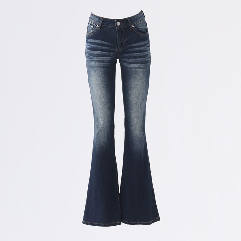 Women's Retro Low-Rise Flared Jeans - Stretch Slim Fit Bootcut Pants_ecoleips.com