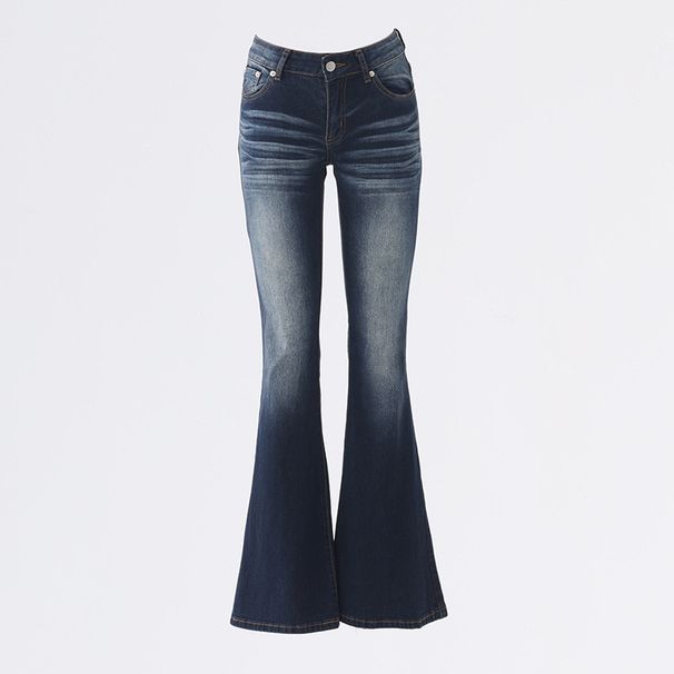 Women's Retro Low-Rise Flared Jeans - Stretch Slim Fit Bootcut Pants_ecoleips.com