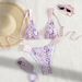 Women's Two Piece Swimsuit Padded Bra Floral Print Bikini Sexy Swimwear_ecoleips.com