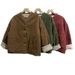 girl Winter Retro Corduroy Quilted Reversible Warm Jacket For Women Loose Fit Versatile Petite Cotton Coat_ecoleips.com