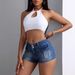 Women's Clothing Fashion Hot Girl Big Pocket Bullet Denim Short_ecoleips.com