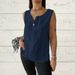 2025 European And American Summer New Women's Vest Casual Loose Cotton And Linen T Shirt Button Top_ecoleips.com