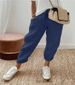 Women's Pure Cotton Long Pants Casual Elastic Pockets_ecoleips.com