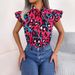 Instagram-style Real Shot Of Spring/summer European And American Casual Leopard Print Ruffled Tie Chiffon Blouse._ecoleips.com