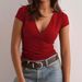 V-Neck Slim Fit T-Shirt For Women – Sexy Basic Tee (9 Colors, Stretchy & Soft, No-Fade Fabric)_ecoleips.com