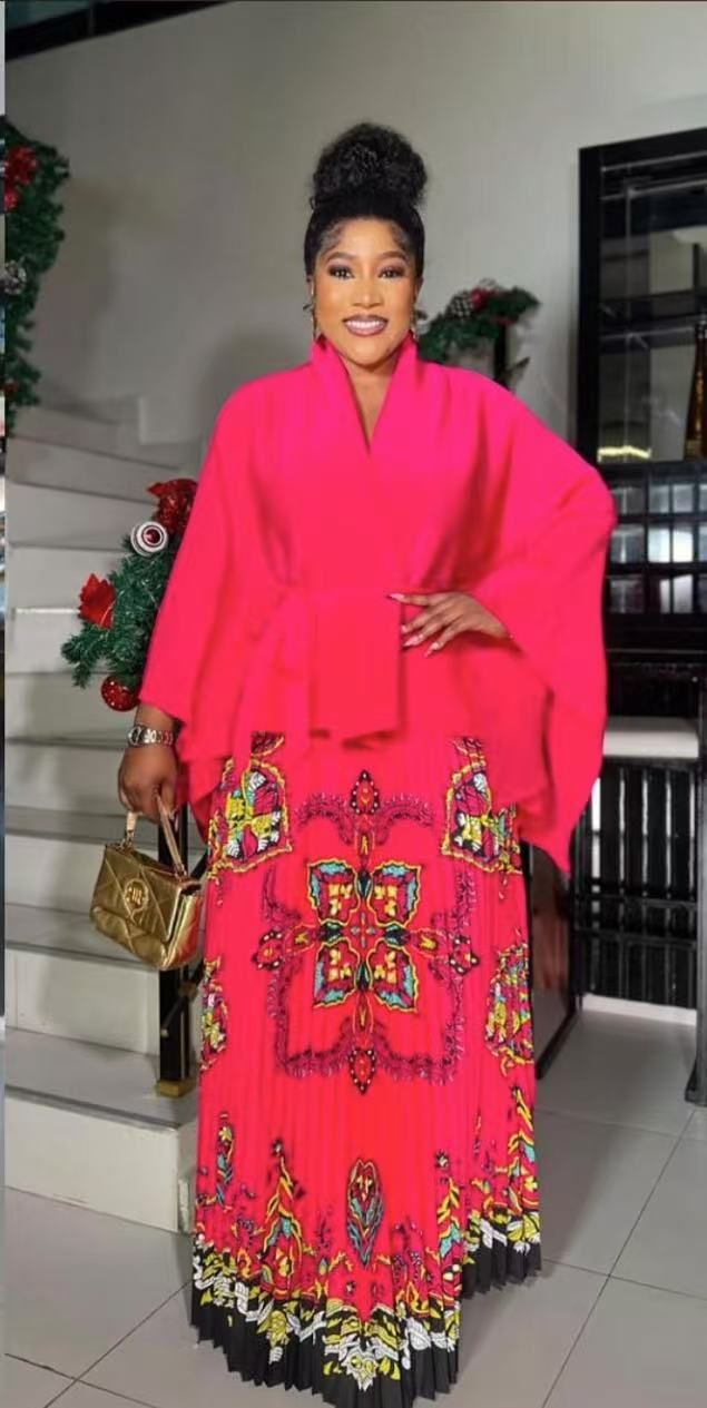 Women's Clothing Printing Irregular Temperament Large Size Women's Big Swing Skirt Suit_ecoleips.com