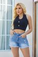 K Elastic Denim Shorts, Women's New Fashion, Tassel, Ripped Hole, Worn Jeans_ecoleips.com