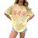 independent Site Cross-border Bestseller: European And American 2024 Summer New Women's Printed Casual Round-neck_ecoleips.com